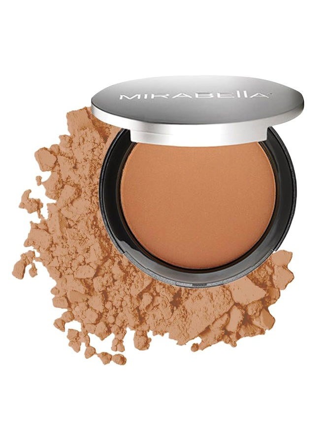 Mirabella Pure Press Powder Foundation Makeup, HD Finish Buildable Mineral Foundation for Sensitive Skin and All Skin Types with Age-Defying Benefits, Jojoba and Triglyceride, Original Medium/Dark IV - Image 1