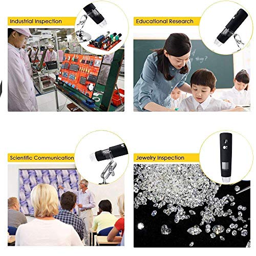 VIBOTON WiFi Digital Microscope,50X-1000X Handheld Digital Zoom Microscope Endoscope Magnifier HD 2MP 8 LED for Android and iOS Smartphone, iPhone, Samsung, Tablet, Windows PC (Black) - Image 5