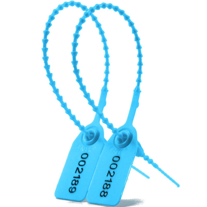 LeadSeals 1000 Numbered Plastic Tamper Seals, Zip Ties for Fire Extinguishers Pull Tite Security Tags Numbered Disposable Self-Locking Signage Tie 250mm Length (1000 PCS, Light Blue) - Image 1