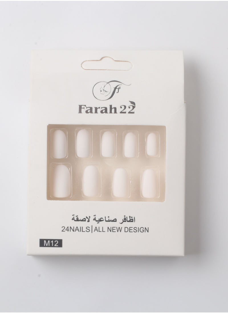 فرح 22 أظافر صناعية لاصقة غير لامعة من 24 قطعة  - Image 1