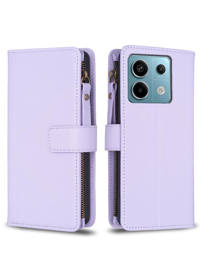 The Bros Case For Xiaomi Redmi Note 13 Pro 5G 9 Card Slots Zipper Wallet Leather Flip Phone Case