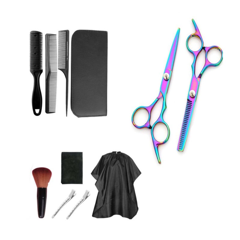 Stainless Steel Hair Cutting Scissors Set 2 Scissors 3 Combs Shawl Storage Bag - Corrosion Proof Sharp Blades For Wet Dry Hair - Durable Easy Grip Hairdressing Kit for Salon Home Use - Image 2