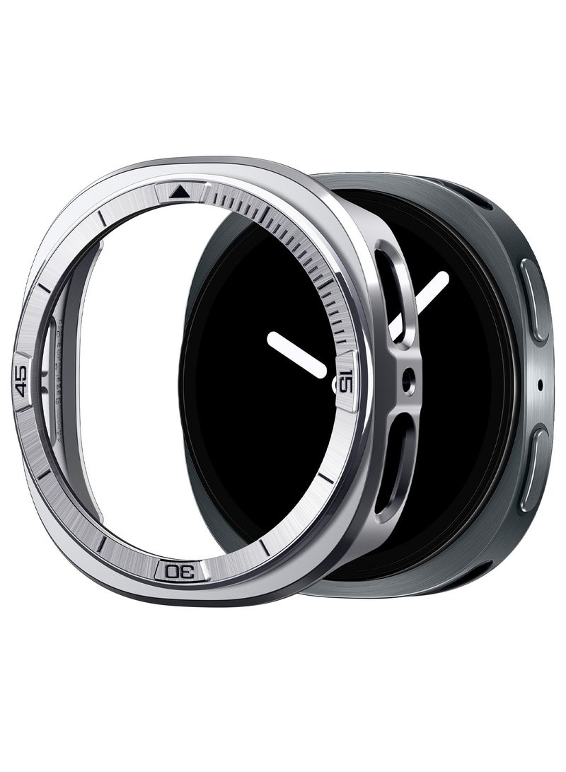 Spigen Bezel Tune Pro (Pilot) for Samsung Galaxy Watch 8 44mm Bezel Ring Protector with Case (2025) - Silver - Image 1