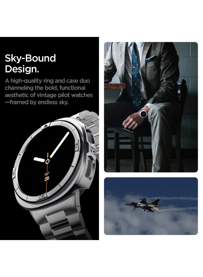 Spigen Bezel Tune Pro (Pilot) for Samsung Galaxy Watch 8 44mm Bezel Ring Protector with Case (2025) - Silver - Image 5