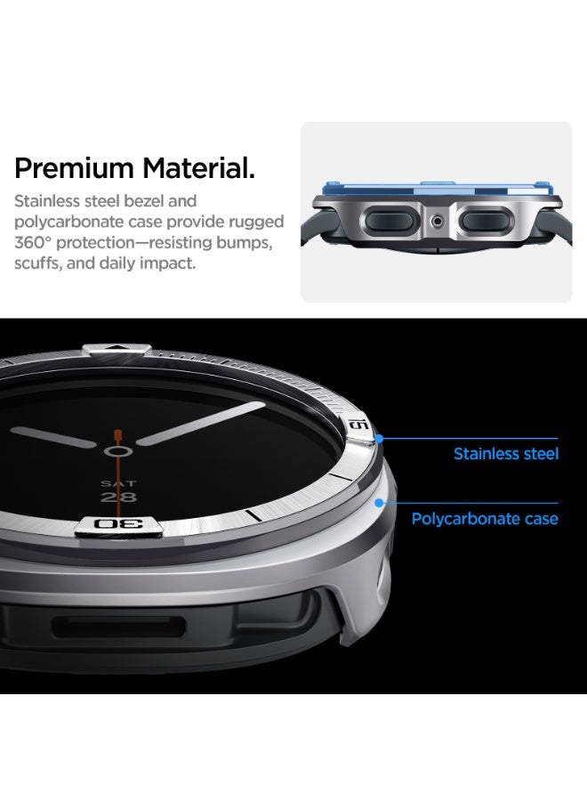 Spigen Bezel Tune Pro (Pilot) for Samsung Galaxy Watch 8 44mm Bezel Ring Protector with Case (2025) - Silver - Image 4