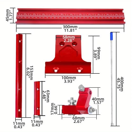 Evwoge Aluminium Alloy Parallel Rail Guide System Extension Guide Rail T-Track T-Slot Circular Saw Track Set Bracket - Image 3