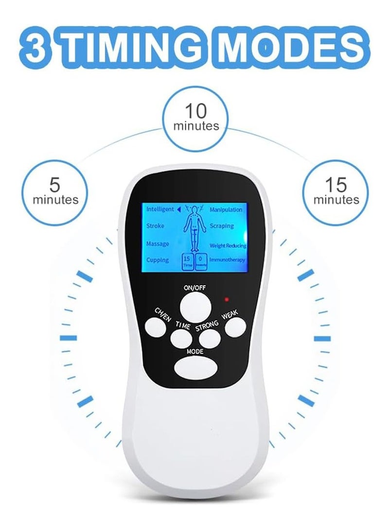 Generic TENS Machine Muscle Stimulator for Pain Relief, Rechargeable TENS Unit Muscle Stimulator, Body Acupuncture Massage Machine with 8 Massage Modes 4 Patches for Arthritis Sciatica  - Image 2