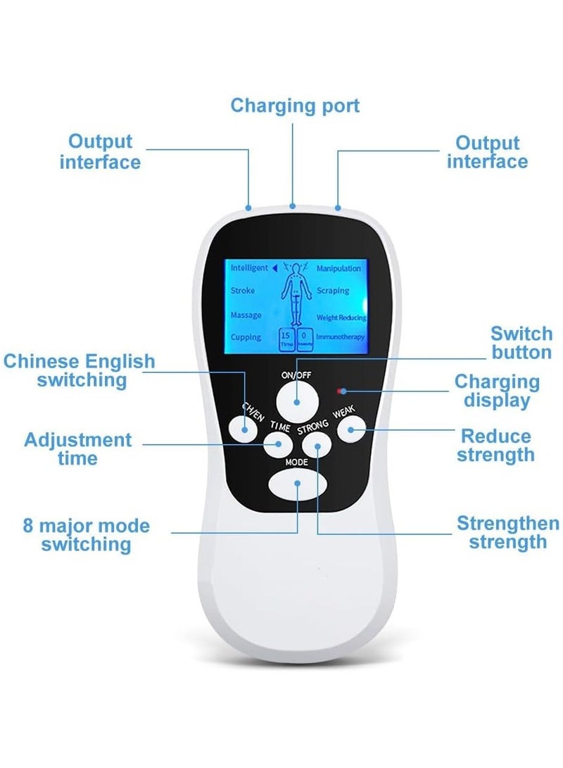 Generic TENS Machine Muscle Stimulator for Pain Relief, Rechargeable TENS Unit Muscle Stimulator, Body Acupuncture Massage Machine with 8 Massage Modes 4 Patches for Arthritis Sciatica  - Image 4