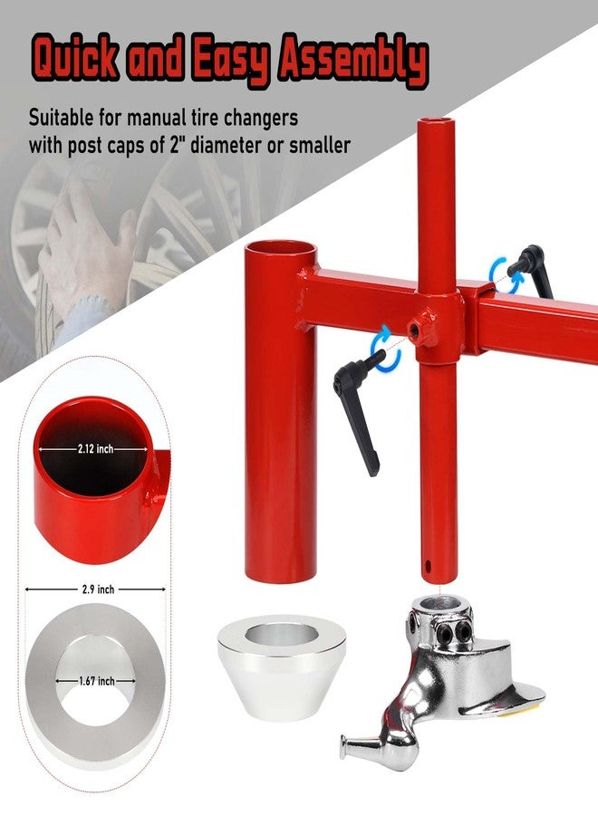 Atesilor Upgraded Manual Tire Changer Duck Head Kit with Centering Cone, Cast Steel Duck Head Tire Removal and Mounting Tool Fits Most Car Tires Changing - Image 4