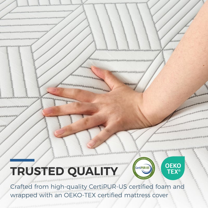 FATHOM Firm Twin Mattress 6 Inch Memory Foam Mattress Twin Size Bed in a Box for Back Pain Relief and Cool Sleep with Gel Foam and Removeable Fiberglass Free Cover, CertiPUR-US Certified - Image 5