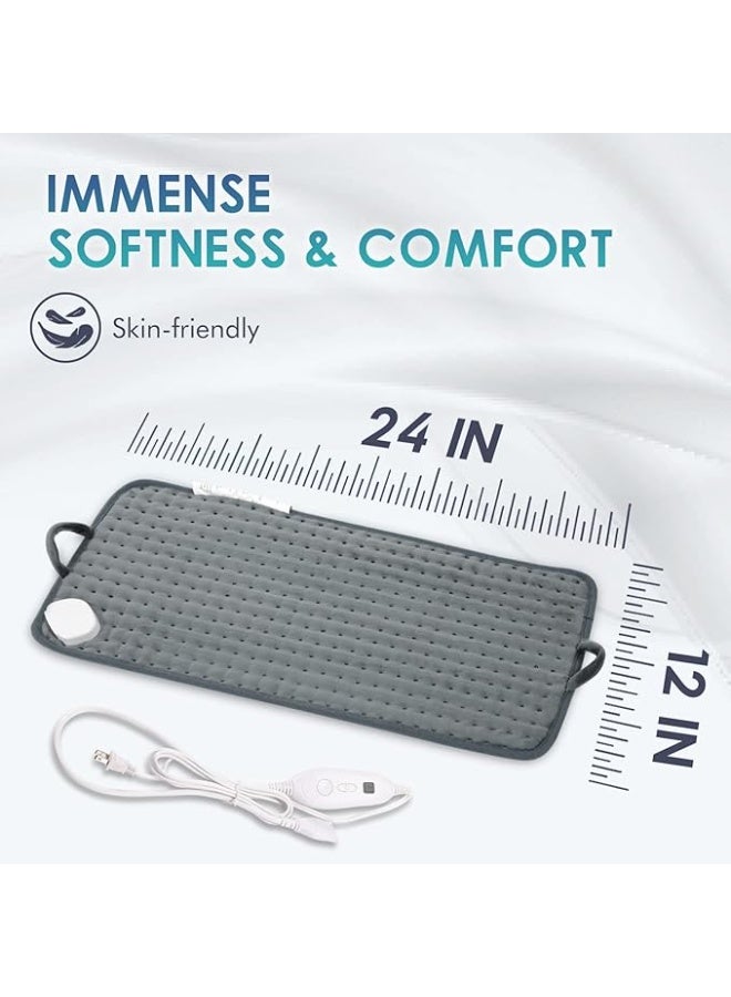 وسادة تدفئة كهربائية 12"x24" – ترمين قابل للتعديل – لتخفيف ألم الرقبة والكتفين والظهر – عملي وسهل الاستخدام - Image 2