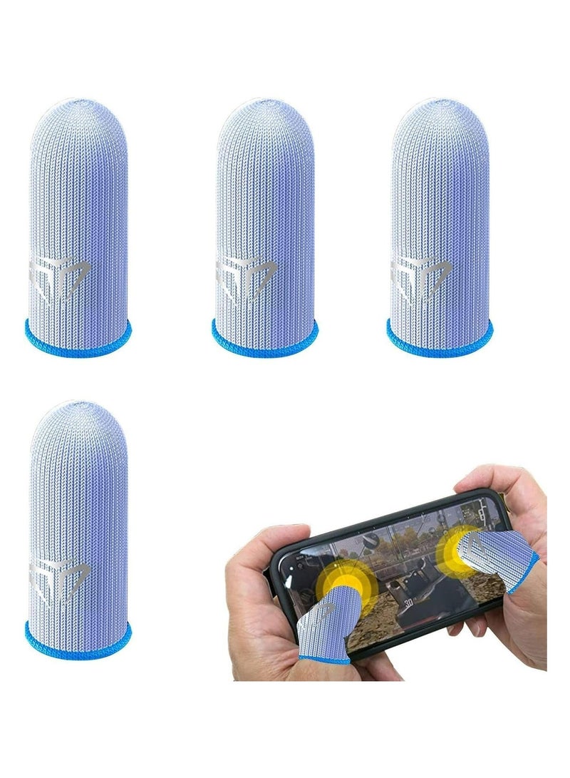 Halamine 2 Pairs Gaming Finger Sleeves, Gamer Gloves, Ultra-Thin, Breathable Silver Fiber Thumb Protectors, Blue - Image 4