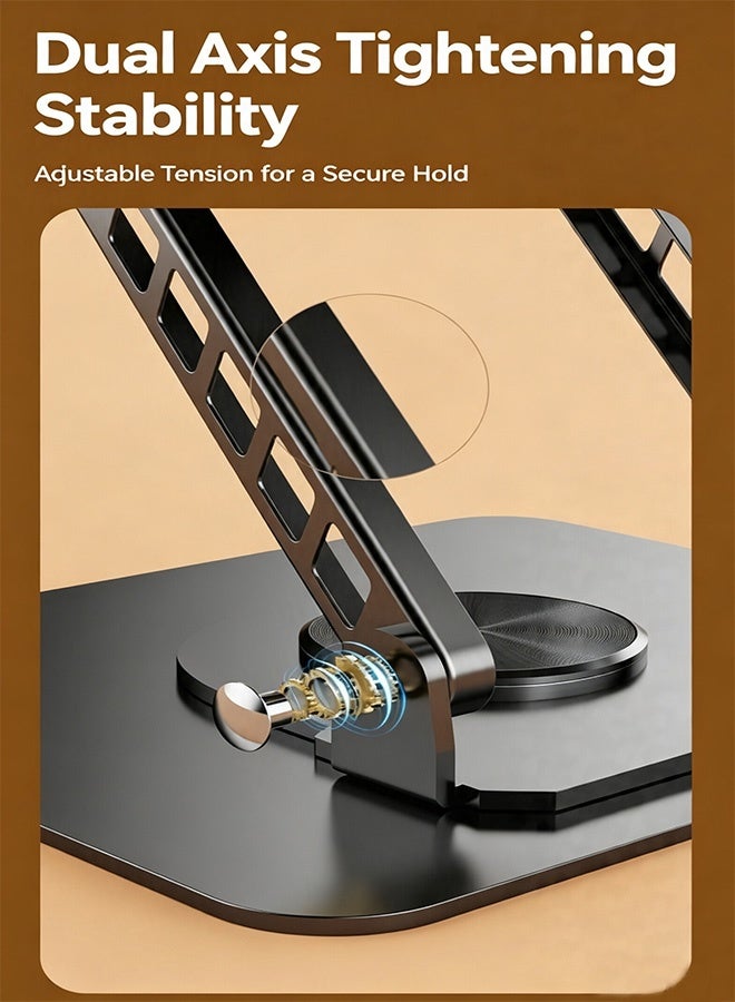 Adjustable Laptop Stand for Desk - Foldable & Portable Laptop Riser with Ventilated Cooling, Ergonomic Design for MacBook Pro/Air, Dell, HP, Sony, Notebooks - Lightweight, Durable & Space-Saving.Includes a cooling mouse pad - Image 4