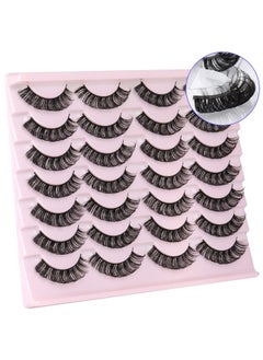 Newcally Russian Strip Lashes Mink Dd Curl Wispy Fluffy False Eyelashes Natural Thick Volume Faux Mink Eye Lashes Pack Reusable Handmade Like Fake Lashes Extension 14 Pairs Black  - Image 2