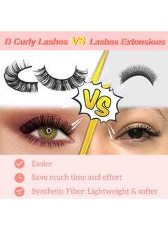 Newcally Russian Strip Lashes Mink Dd Curl Wispy Fluffy False Eyelashes Natural Thick Volume Faux Mink Eye Lashes Pack Reusable Handmade Like Fake Lashes Extension 14 Pairs Black  - Image 5