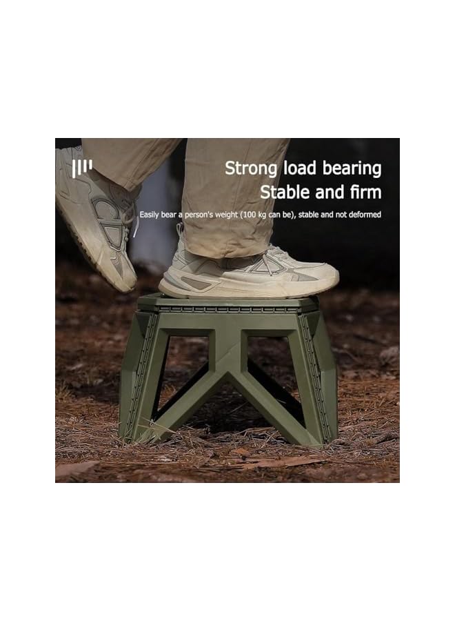 promass Folding Collapsible Stool Camping Stool Foldable Stool Premium Heavy Duty Plastic Portable Chairs for Adults Fishing Hiking Outdoor Gardening Lightweight Non-Slip Stool (Black) - Image 5