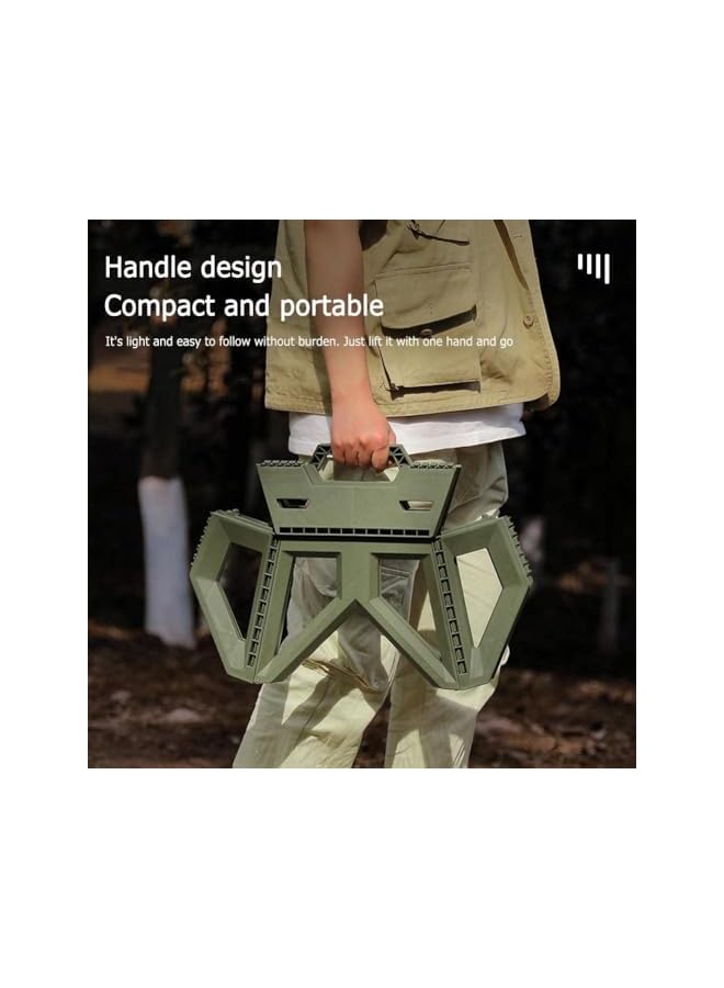 promass Folding Collapsible Stool Camping Stool Foldable Stool Premium Heavy Duty Plastic Portable Chairs for Adults Fishing Hiking Outdoor Gardening Lightweight Non-Slip Stool (Black) - Image 4