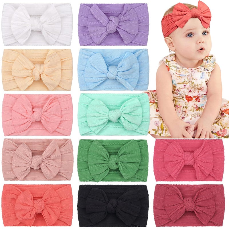 CÉLLOT Super Stretchy Soft Knot Headbands with Hair Bows Head Wrap Hair Accessories For Newborn Baby Girls Infant Toddlers Kids - Image 1