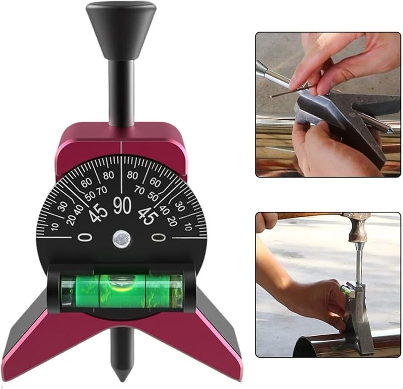 Magnetic Pipe Center Finder Tool With Adjustable Bubble Protractor For 1 1 2 To 6 Inch Pipe - Image 2
