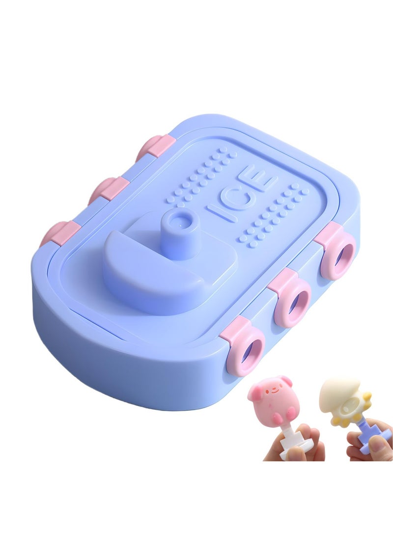 Excefore قوالب مصاصة، 6 قطع قوالب مصاصة سيليكون، صانع مصاصة مثلجة مع عصي، خالية من BPA، قابلة لإعادة الاستخدام وسهلة الإخراج لصنع المصاصات (أزرق) - Image 1