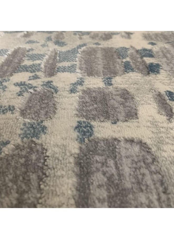 HANDPICKED FURNITURE Abstract Grey Rectangular Carpet Ultra Soft Area Carpets For Bed Room Living Room And Dining Room Anti-Slip Floor Carpets Easy To Clean Made In Turkey  - Image 3