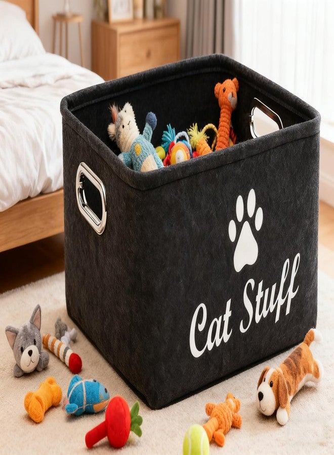wpetle Cat Toy Bin Box Basket Storage container，Pet Toy Basket Bin Box For Cat Toys，Cat Toy Baskets With Metal Handles - Image 2