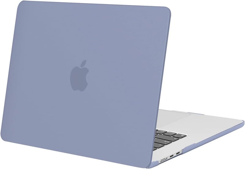موسيسو حافظة MOSISO متوافقة مع MacBook Air مقاس 15 بوصة M5 2026 M4 2025 M3 2024 M2 2023 A3448 A3241 A3114 A2941 شاشة Liquid Retina مع Touch ID، غطاء حماية بلاستيكي صلب، رمادي لافندر - Image 1