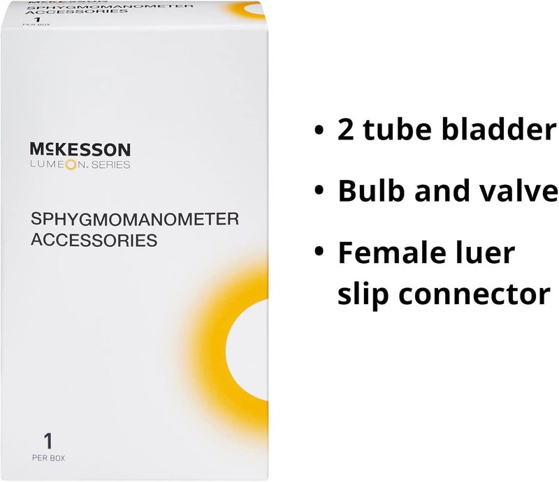 McKesson LUMEON Replacement Blood Pressure Cuff with Bulb and Valve Nylon Cuff 2Tube Bladder Burgundy Adult Large Gauge Not Included 1 Count - Image 3