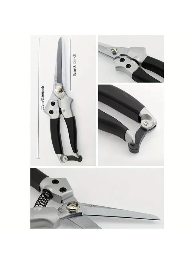 Silvery Extended Blade Pruning Shears For Harvesting Fruits Thinning Branches Flower Pruning - Image 1