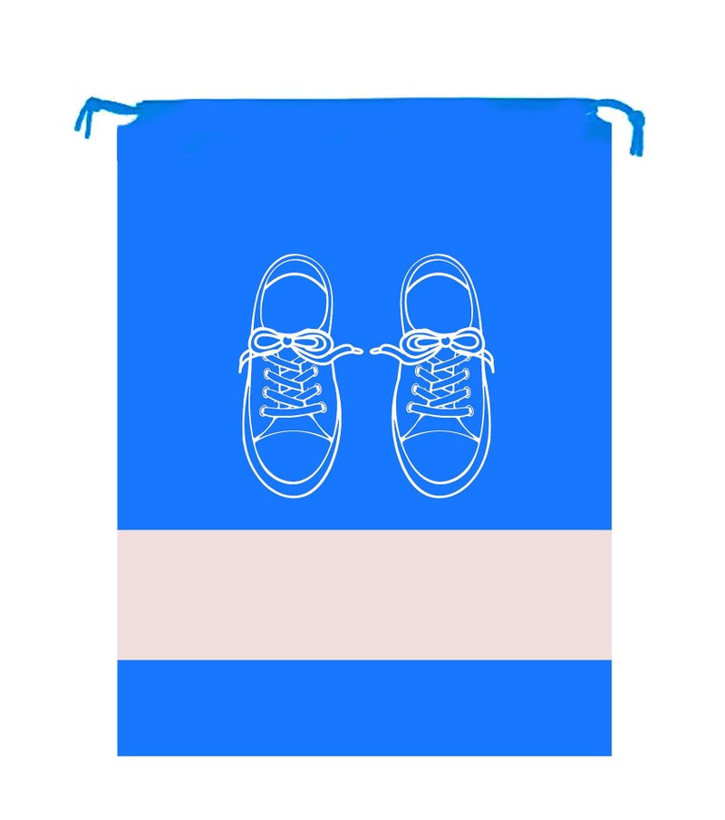 Semi-Transparent Shoe Storage Bag with Drawstring Technology Blue