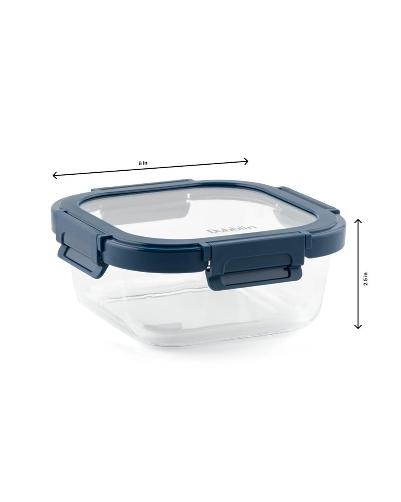 DUBBLIN Keep In Glass Borosilicate Glass Container 800ml - Square, Clear | Oven, Freezer & Microwave Safe Storage Solution (1 Piece) - Image 5