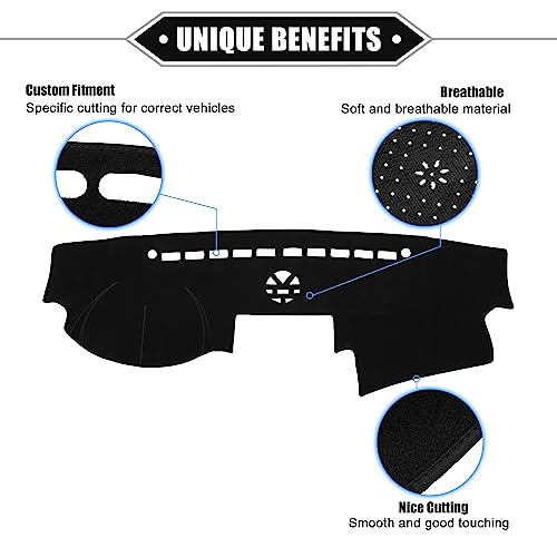 VekAuto Car Dashboard Cover Mat Compatible for Kia Sorento 2014 2015 with Audio Speaker, Black Line Center Console Interior Trim Dash Board Mat - Image 3