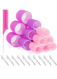 General 29 PCS Hair Roller Set Hair Curlers, Rollers for Hair Blowout Look with Stainless steel Clips Jumbo Large Medium Hair Curlers for Short Long Hair  - Image 1