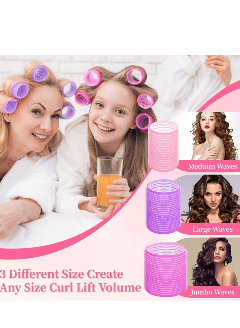 General - 29 PCS Hair Roller Set Hair Curlers, Rollers for Hair Blowout Look with Stainless steel Clips Jumbo Large Medium Hair Curlers for Short Long Hair - Image 1