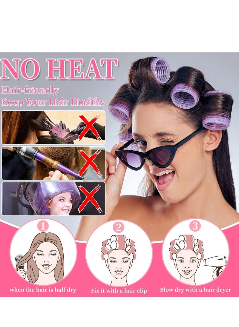 General - 29 PCS Hair Roller Set Hair Curlers, Rollers for Hair Blowout Look with Stainless steel Clips Jumbo Large Medium Hair Curlers for Short Long Hair - Image 1