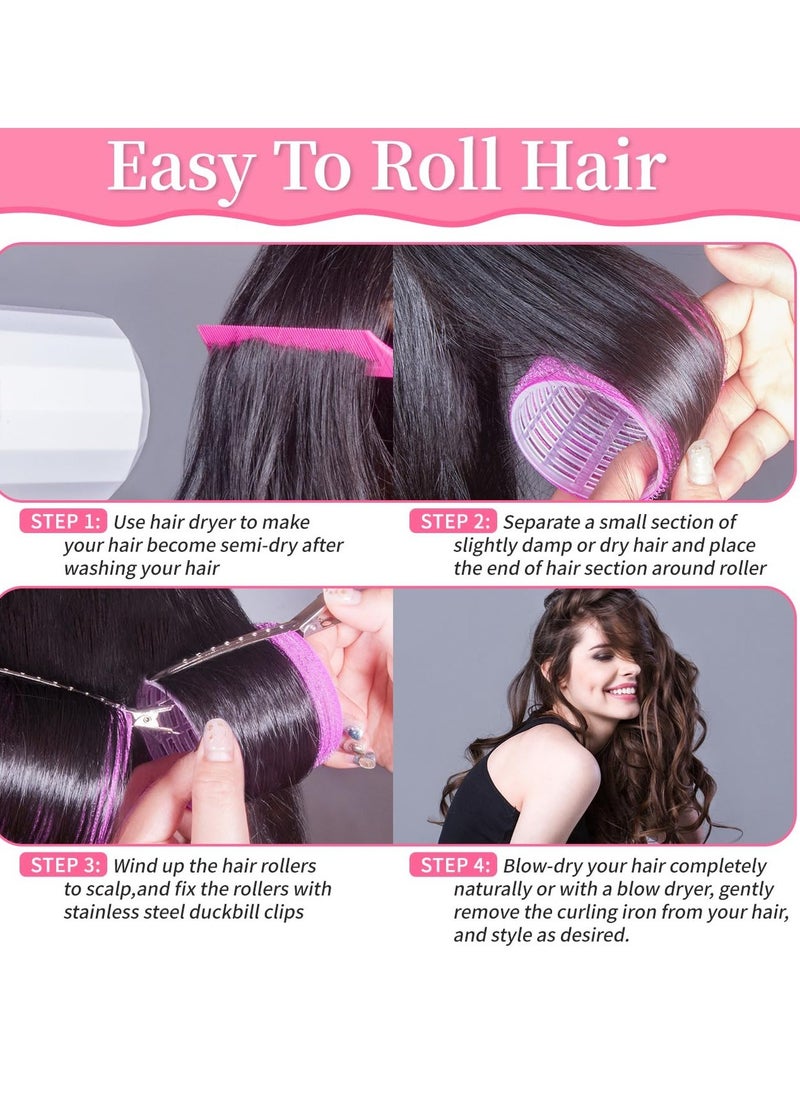 General - 29 PCS Hair Roller Set Hair Curlers, Rollers for Hair Blowout Look with Stainless steel Clips Jumbo Large Medium Hair Curlers for Short Long Hair - Image 1
