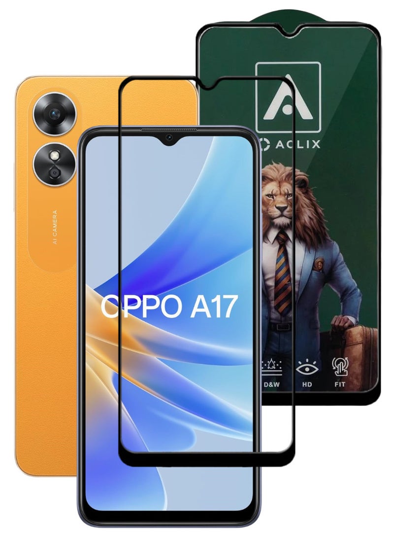 ACLIX Antistatic ESD Dustproof Premium Quality High Definition Tempered Glass Screen Protector Designed For Oppo A17 - Image 1