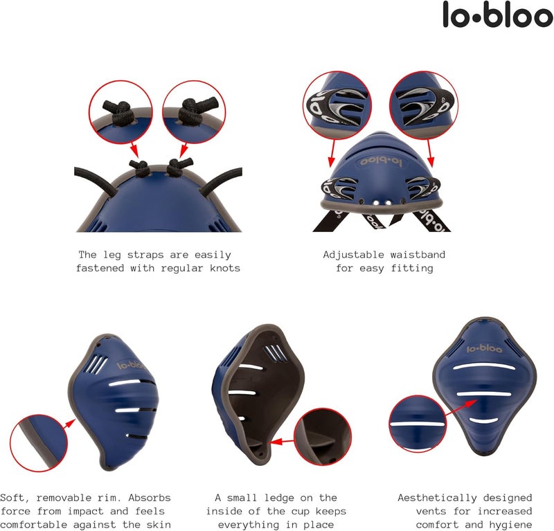 LO.BLOO كوب رياضي للذكور مجاني - حماية دقيقة للأداء لرياضات الركوب، رياضات الكرة، الجري والفنون القتالية | تصميم نحيف، حرية خفيفة الوزن | صنع في السويد. حجم ذكور +13 سنة - Image 3