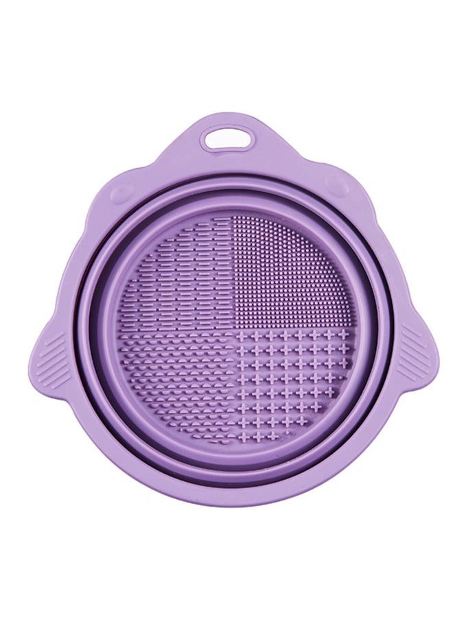 MR LION Makeup Brush Cleaning Mat, Silicone Makeup Cleaning Brush Scrubber Mat Portable Washing Tool Cosmetic Brush Cleaner with Suction Cup for Valentines Day (Purple) - Image 1
