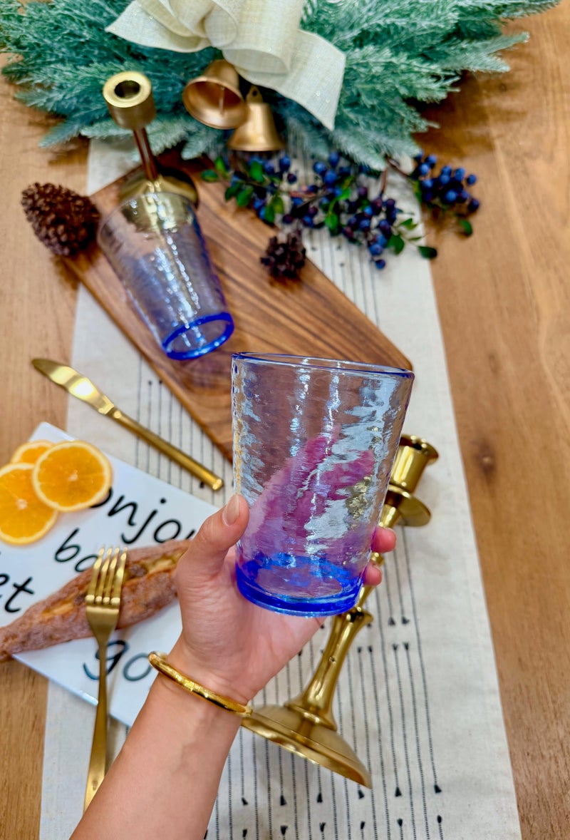 MARCUS HOME KLIFA- RIPPLE- 16 ounce, Set of 6, Acrylic Tumbler Drinking Glasses Cups, BPA-Free, Stackable Plastic Drinkware, Dishwasher Safe, Ocean Blue - Image 2