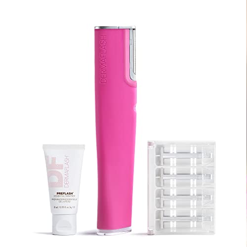 DERMAFLASH LUXE Sonic Dermaplaning Tool for Face Peach Fuzz Removal AntiAging and Exfoliation Pop Pink