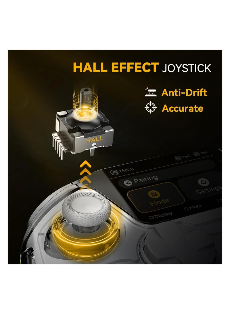 (No Drift) One Wireless Game Controller with Interactive Screen for Windows PC/Switch/iOS/Android/Steam Deck,Hall Effect Stick and Trigger with Charging Dock(White) - Image 3