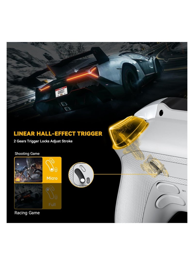 (No Drift) One Wireless Game Controller with Interactive Screen for Windows PC/Switch/iOS/Android/Steam Deck,Hall Effect Stick and Trigger with Charging Dock(White) - Image 4