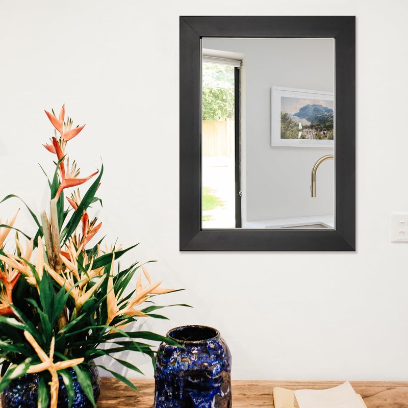 Ruomeng Wall Mirror Rectangle Decorative Mirror 12" x 16" for Entryway, Bedroom, Living Room, Black - Image 2
