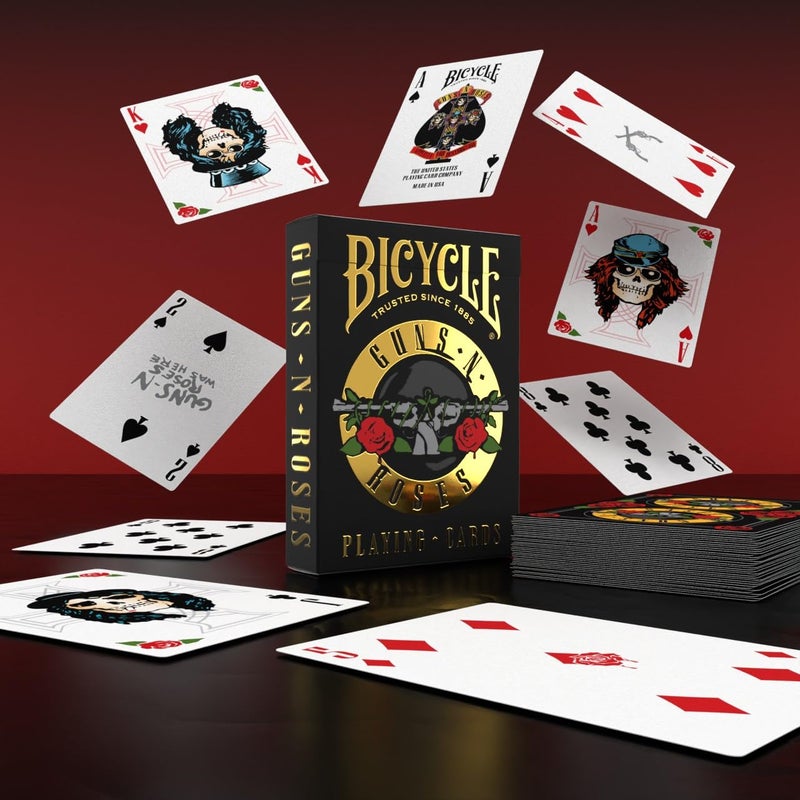 Bicycle Guns N' Roses Playing Cards, Features Iconic Guns N' Roses Band Designs, Black and Gold, 1 Deck - Image 3