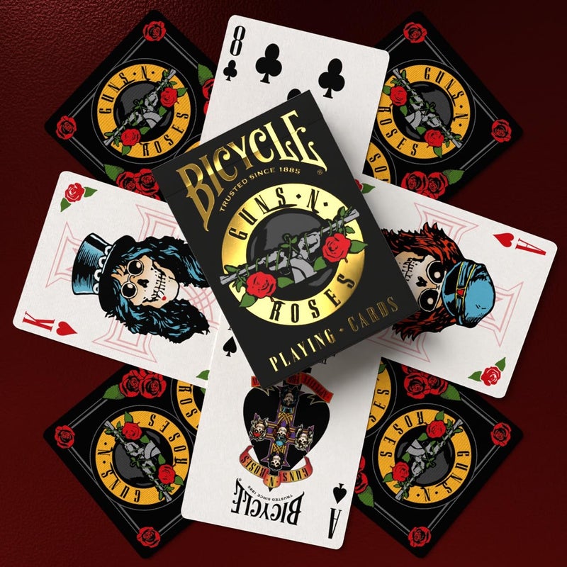 Bicycle Guns N' Roses Playing Cards, Features Iconic Guns N' Roses Band Designs, Black and Gold, 1 Deck - Image 5