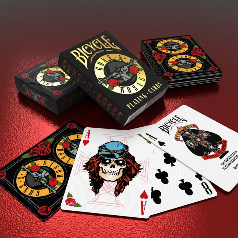 Bicycle Guns N' Roses Playing Cards, Features Iconic Guns N' Roses Band Designs, Black and Gold, 1 Deck - Image 4