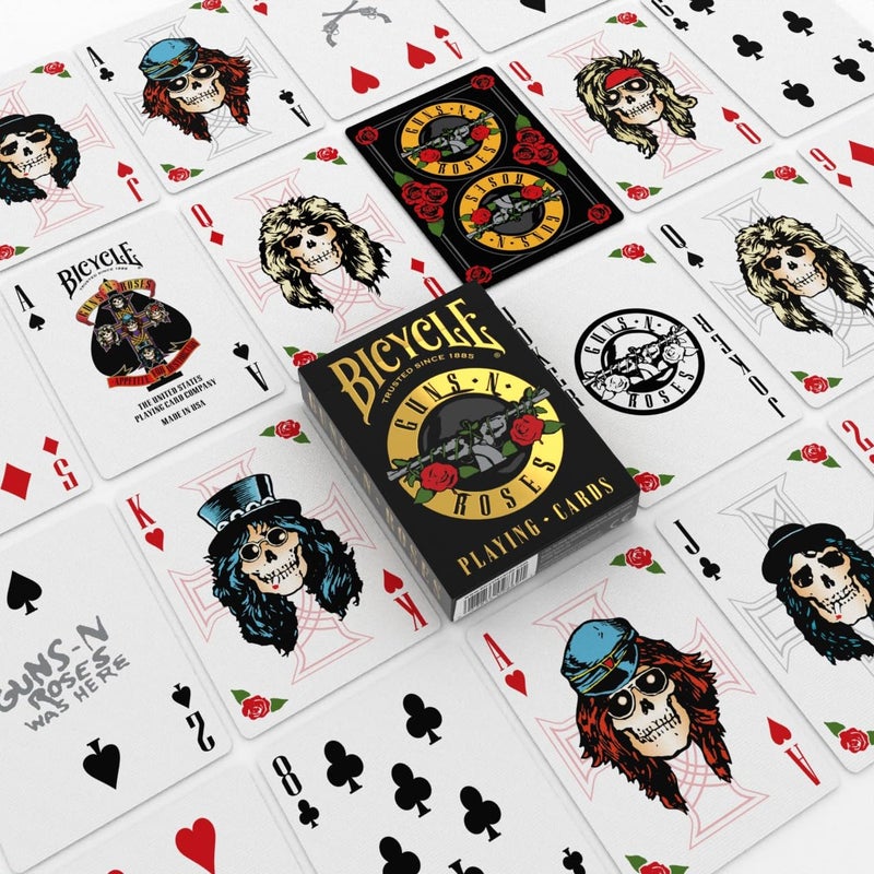 Bicycle Guns N' Roses Playing Cards, Features Iconic Guns N' Roses Band Designs, Black and Gold, 1 Deck - Image 2