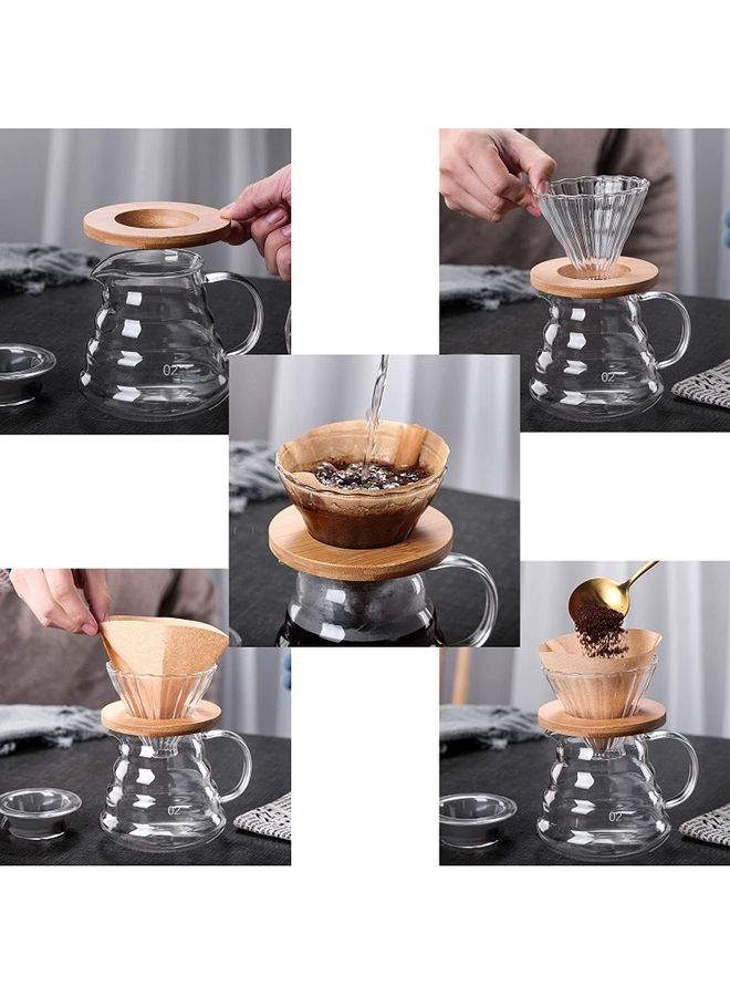 NIBEMINENT Pour Over Coffee Maker Clear 800ml - Image 3
