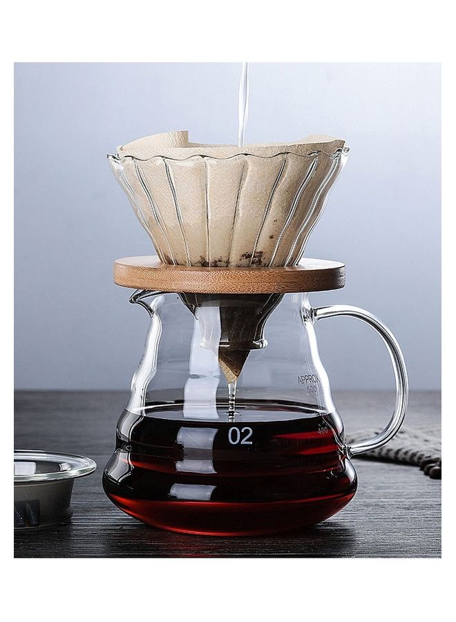 NIBEMINENT Pour Over Coffee Maker Clear 800ml - Image 2